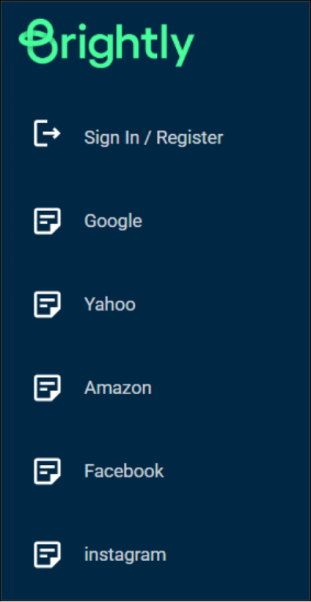 Sign In Navigation tab